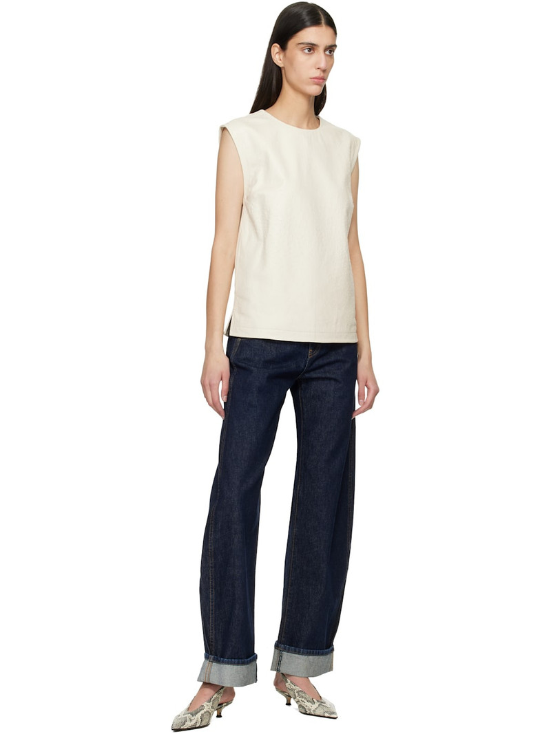 Aeyde Off-White & Black Camila Heels outlook