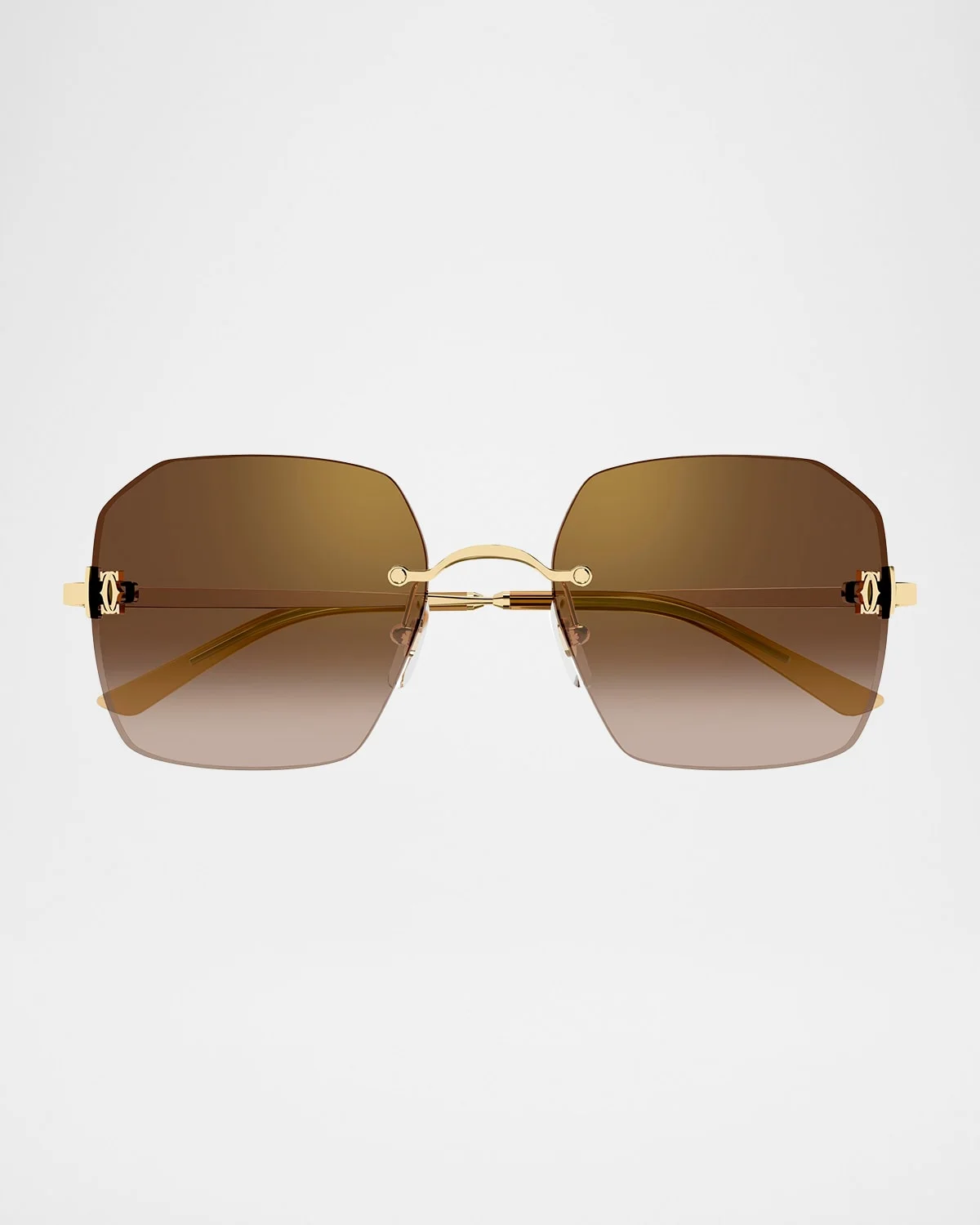 C de Cartier Rectangular Metal Sunglasses - 1