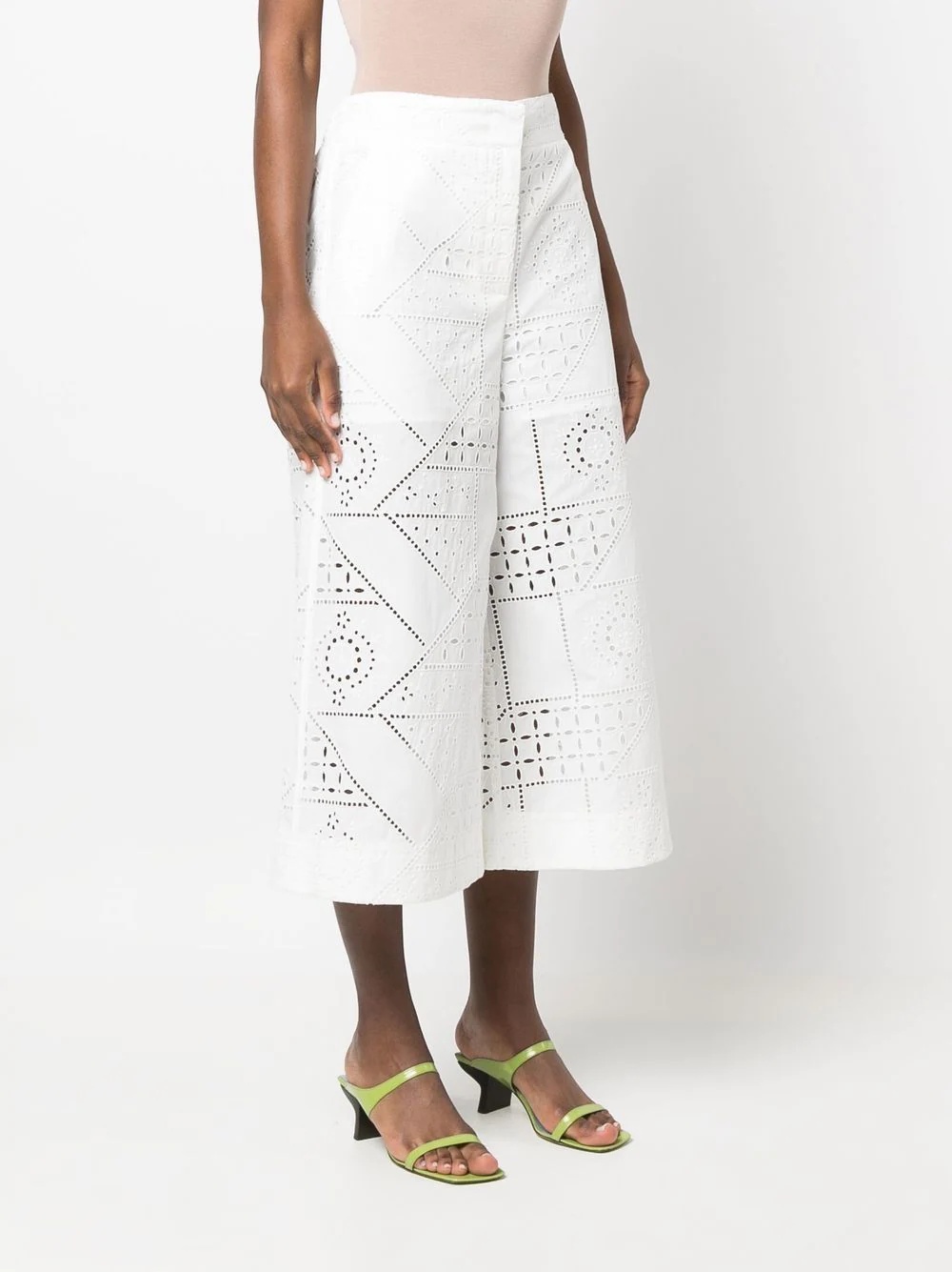 embroidered cotton-blend culottes - 3