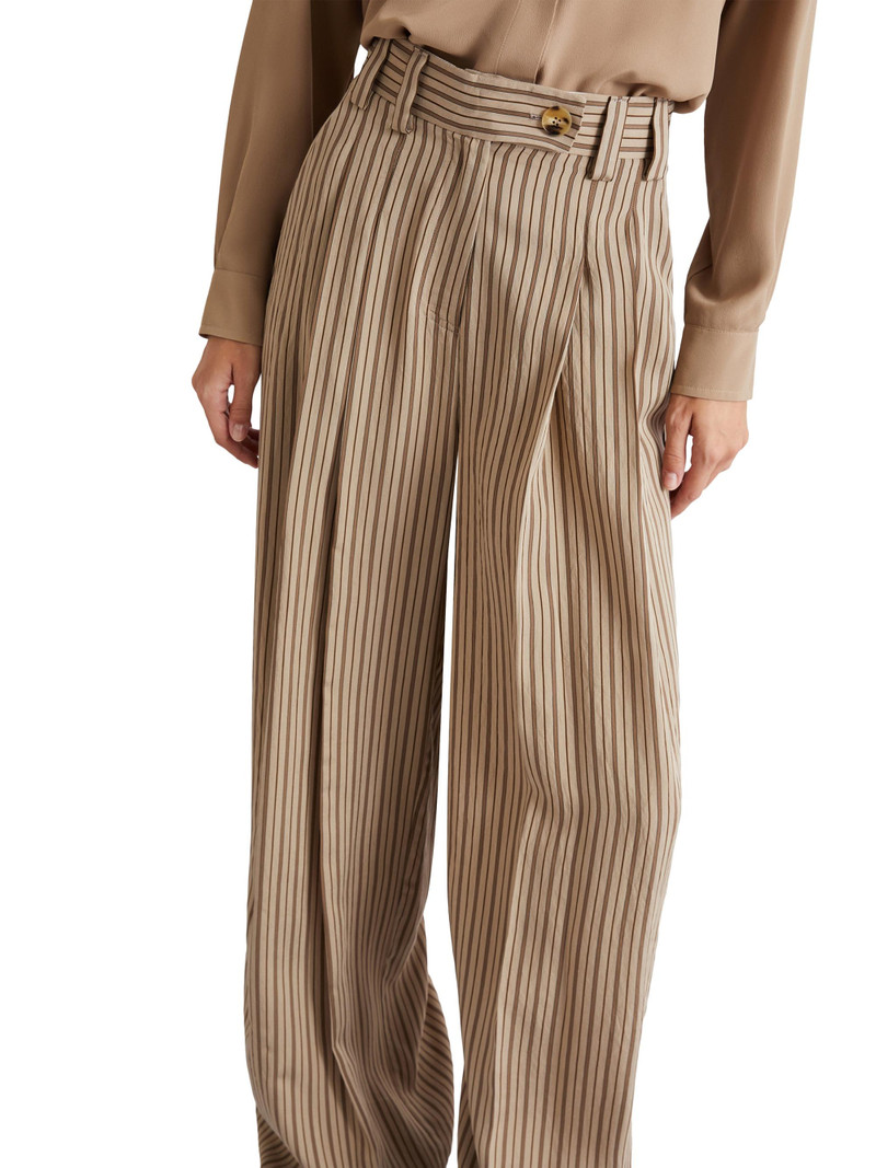 Women's Shiny Viscose Palazzo Trousers - Hazelnut Brown 4