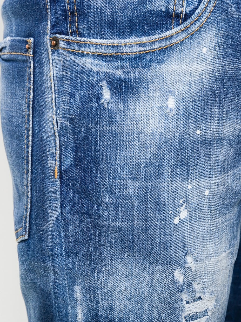 slim fit mid-rise paint splatter jeans - 5