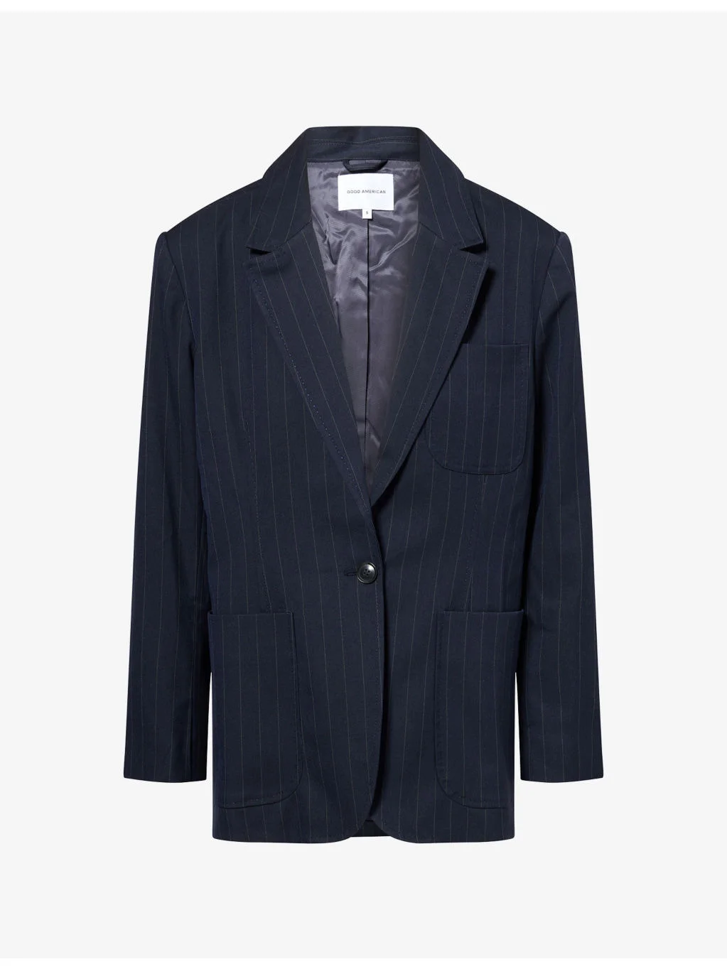 The Oversized Stripe-Pattern Woven Blazer - 1