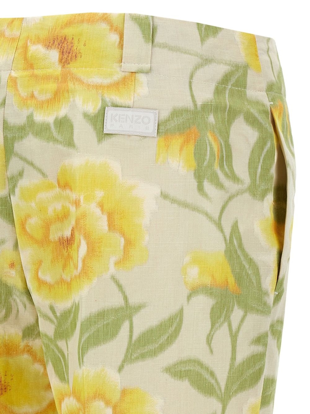 Peonies-print trousers - 4