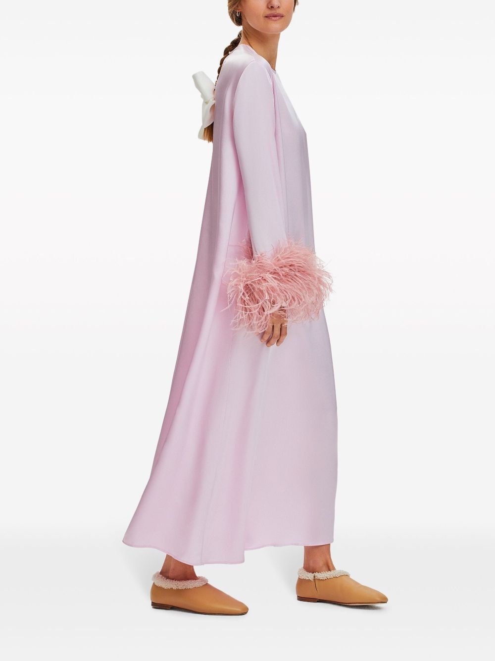 feather-trim dress - 5
