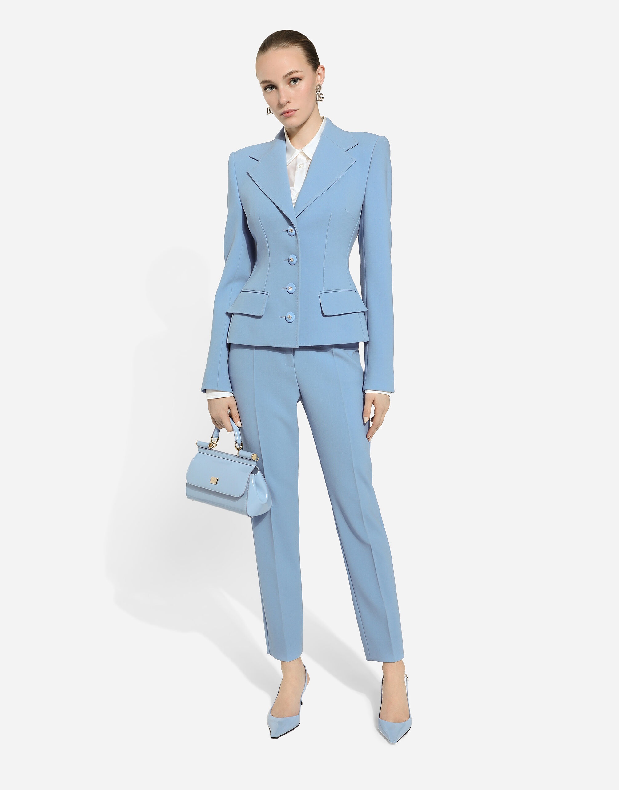 Single-breasted wool crêpe Dolce jacket - 5