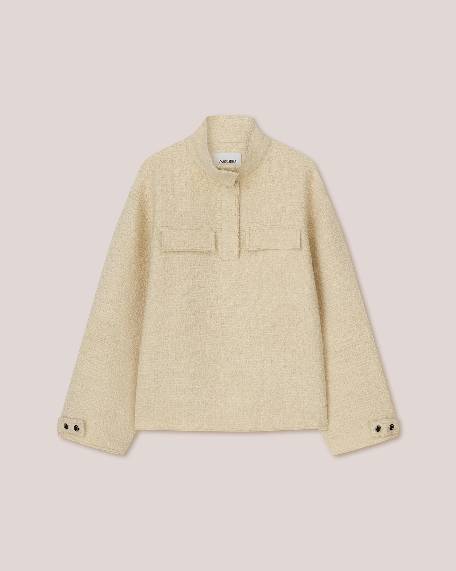 TASIA - Funnel neck jacket - Creme - 1
