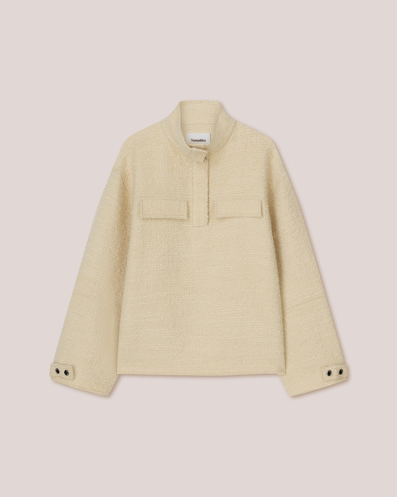 TASIA - Funnel neck jacket - Creme 1
