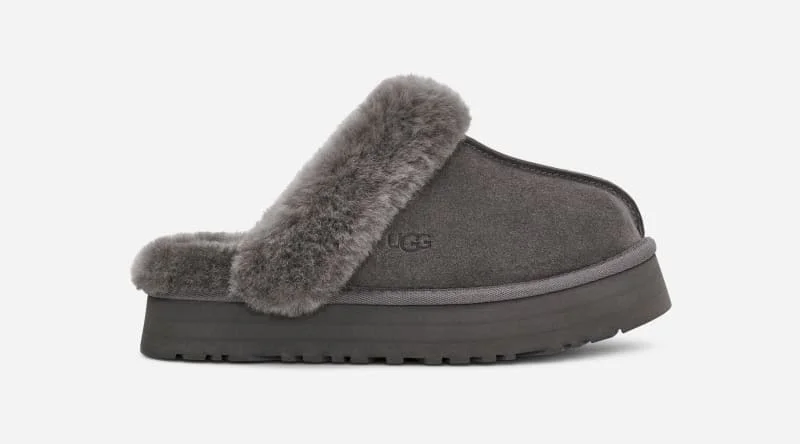 ® Women's Disquette Sheepskin Slippers in Charcoal - 1