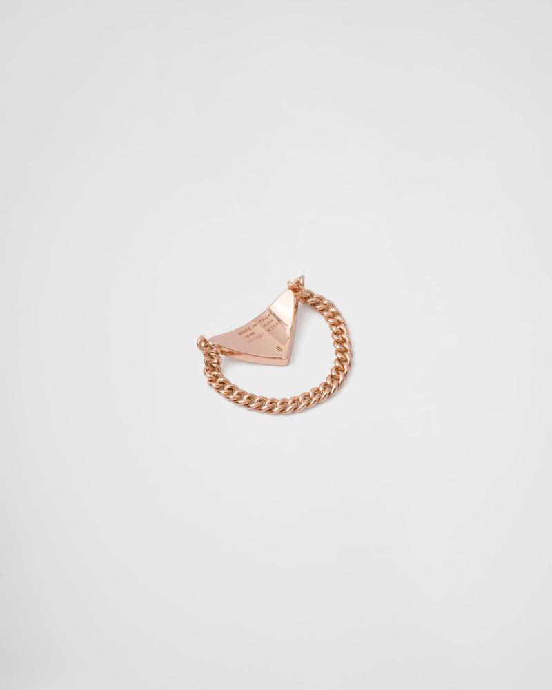 Eternal Gold chain ring in pink gold with diamonds 3