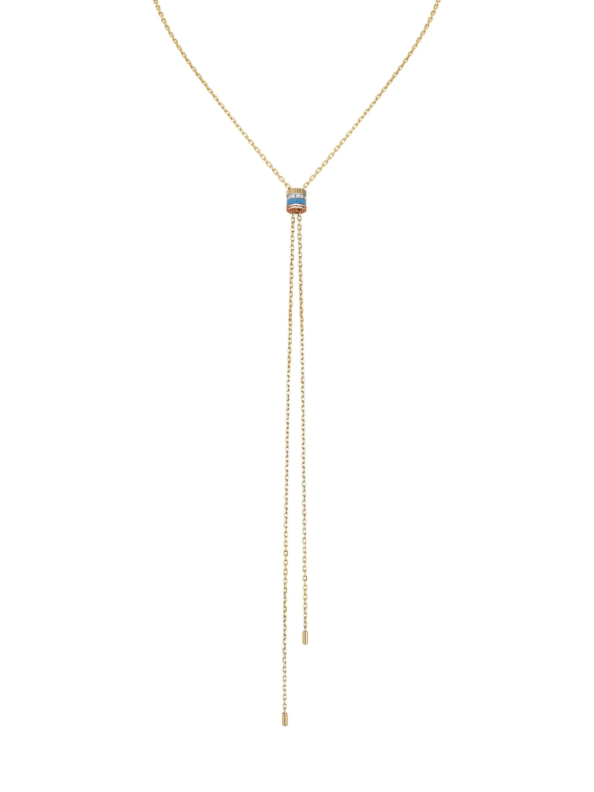 Women's Quatre Blue Edition Tri-Tone 18K Gold, 0.18 TCW Diamond & HyCeram Bolo Necklace - Gold Multi - 1