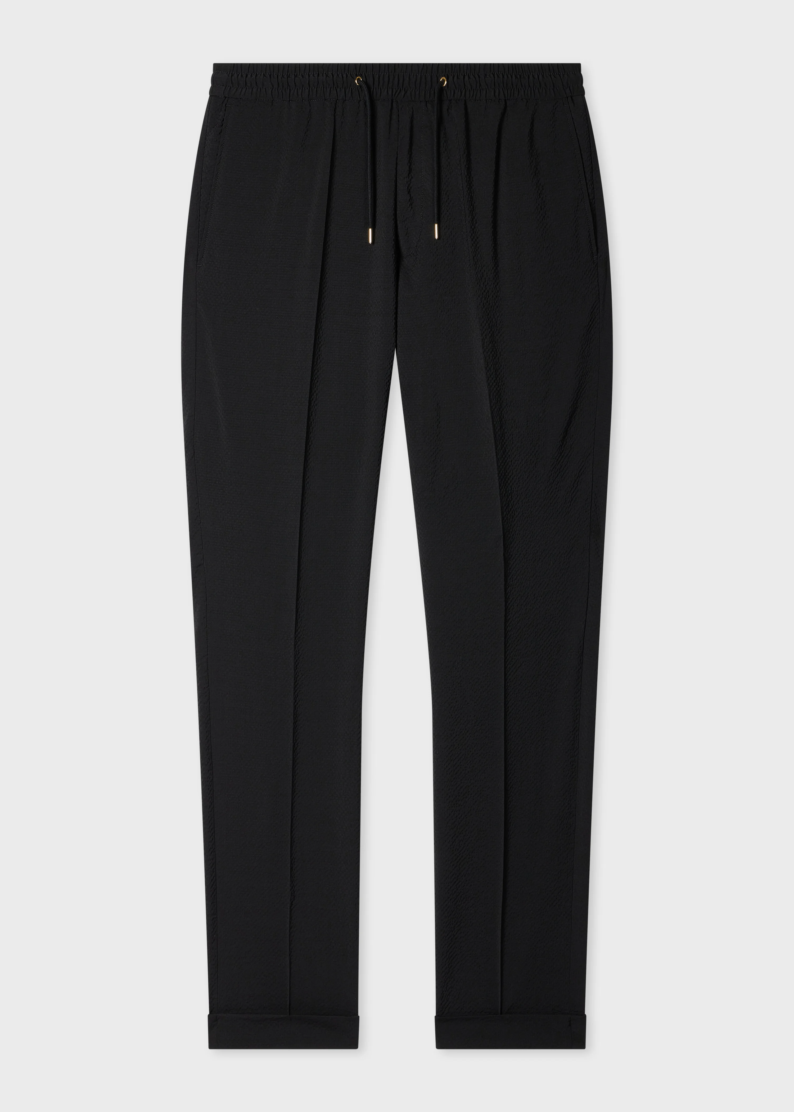 Slim-Fit Wool Seersucker Drawstring Trousers - 1