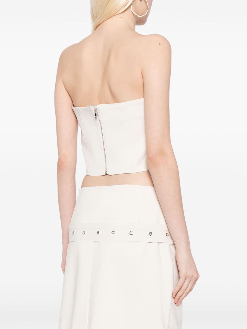 button-embellished cropped top - 4