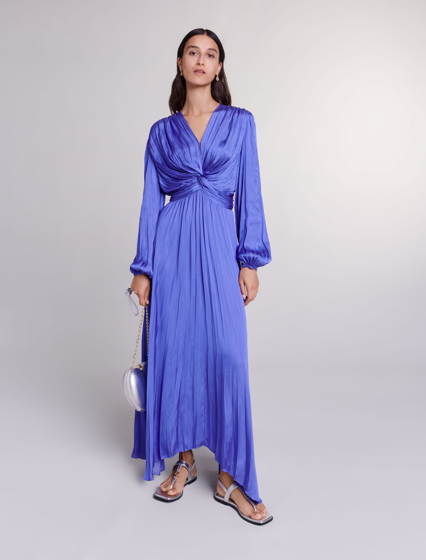 Satin-effect draped maxi dress - 2