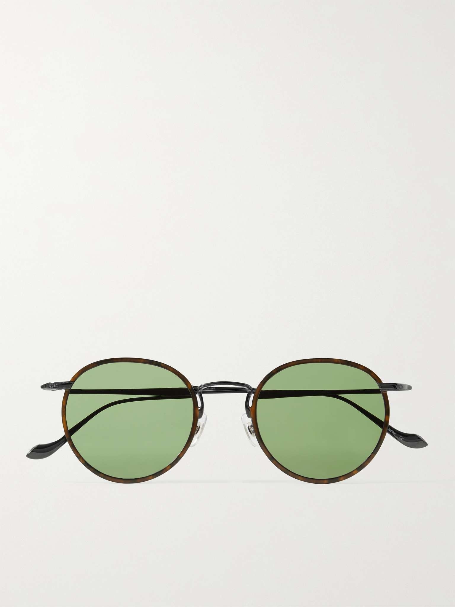 Round-Frame Tortoiseshell Acetate and Gunmetal-Tone Sunglasses - 1