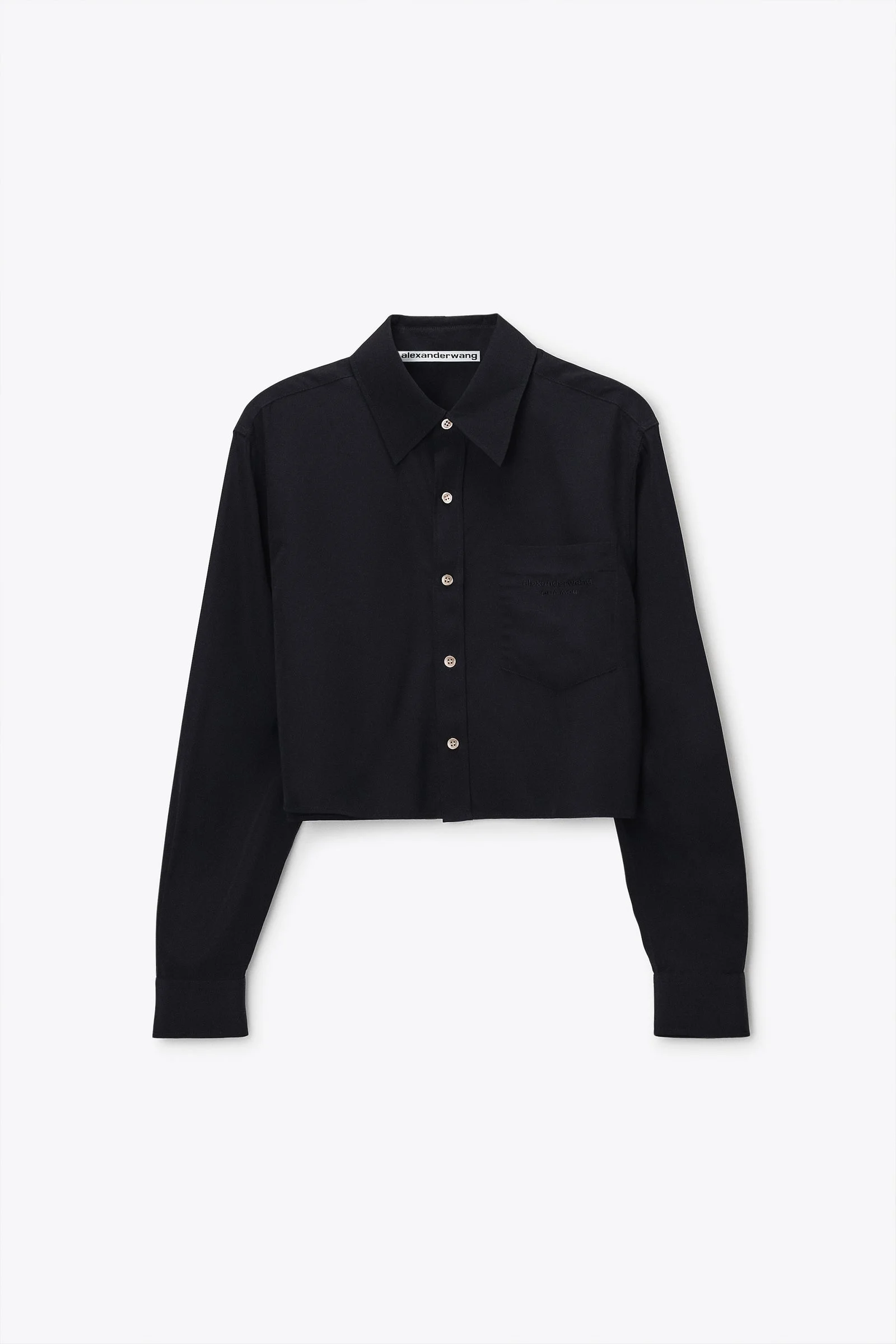 cropped button-down shirt - 1