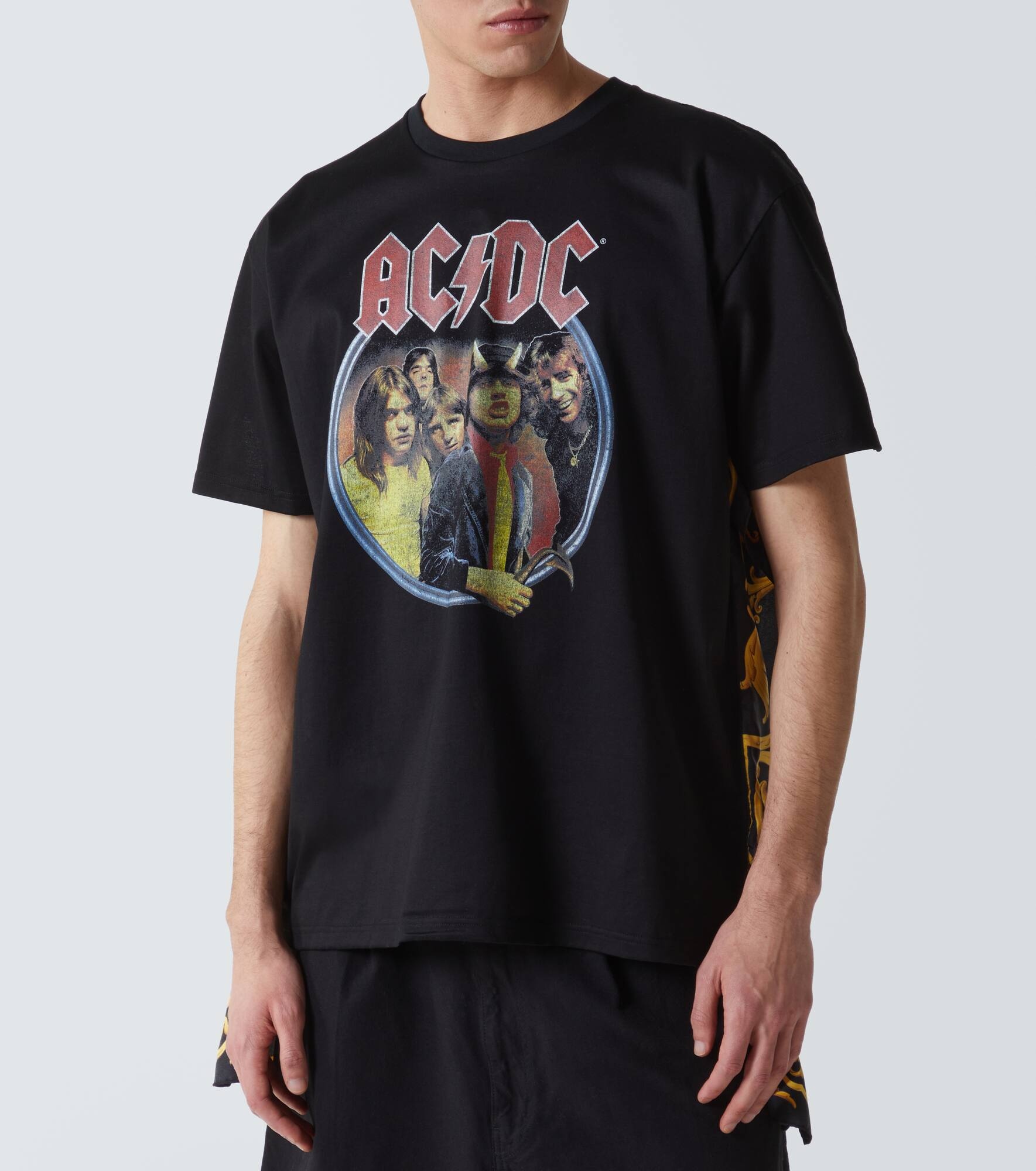 AC/DC printed caped cotton jersey T-shirt - 3