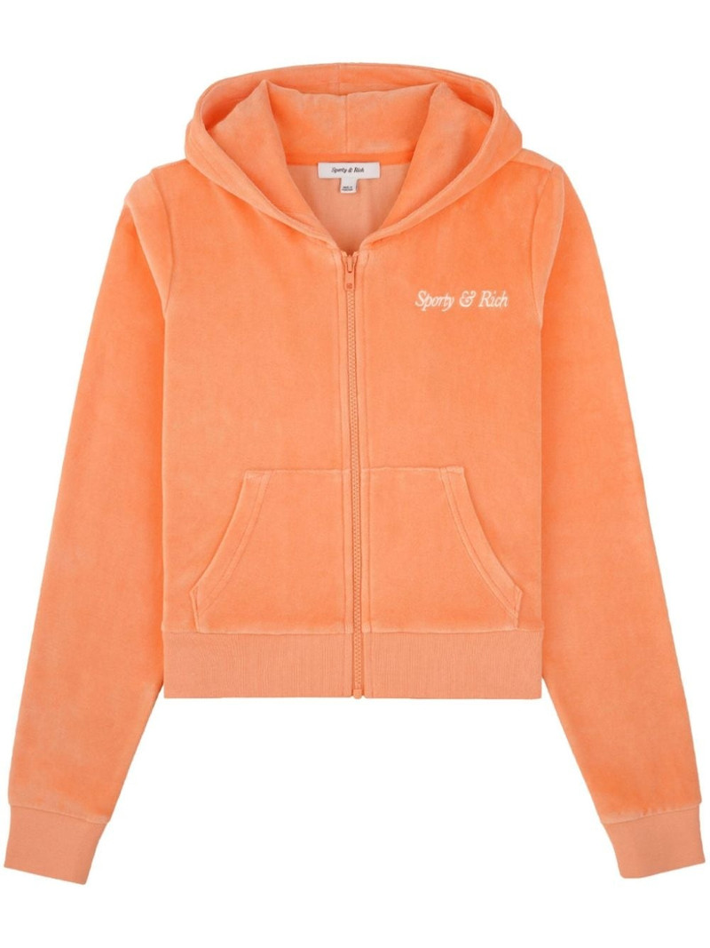 Italic-logo zip-up hoodie 1