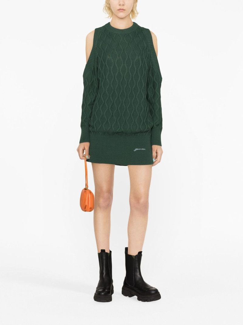 GANNI cold-shoulder knitted dress outlook