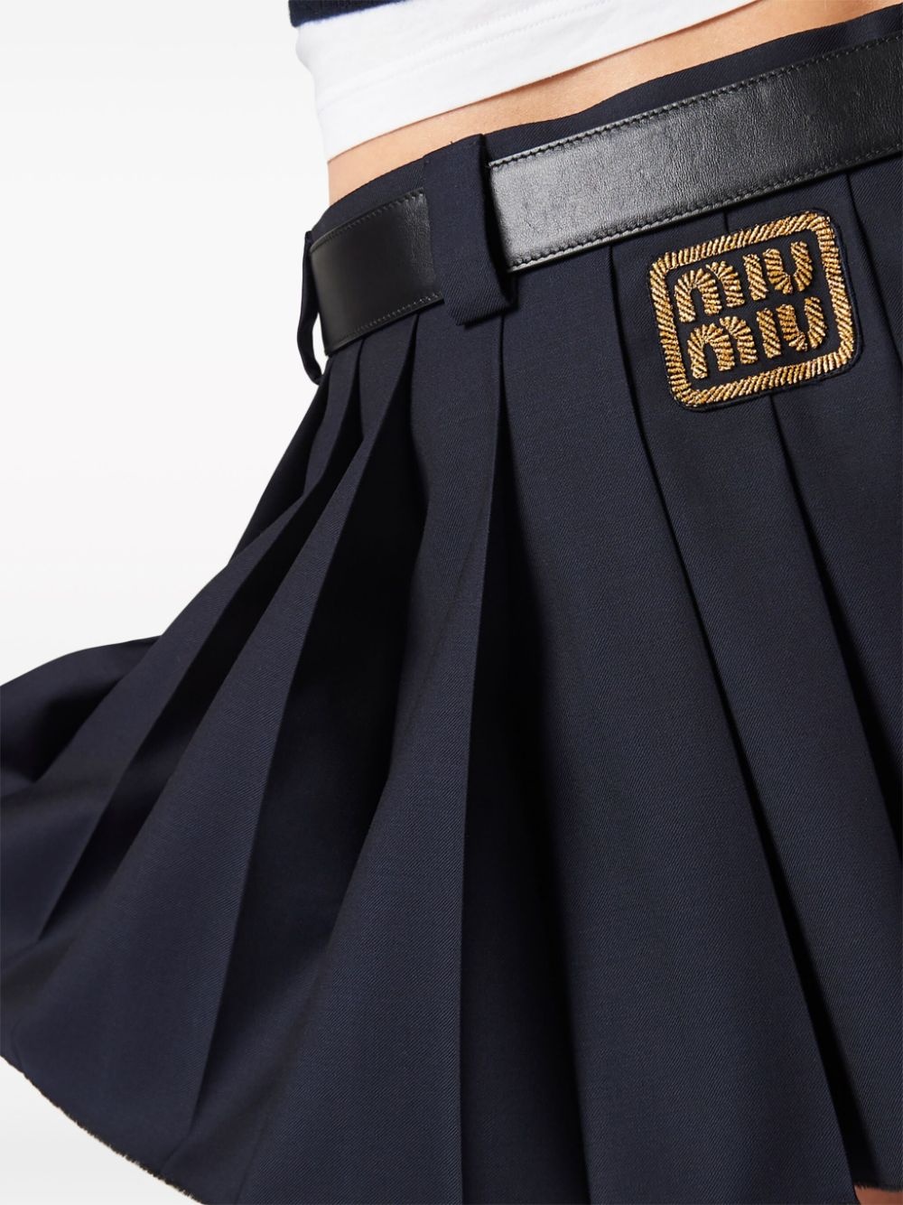 pleated wool miniskirt - 5