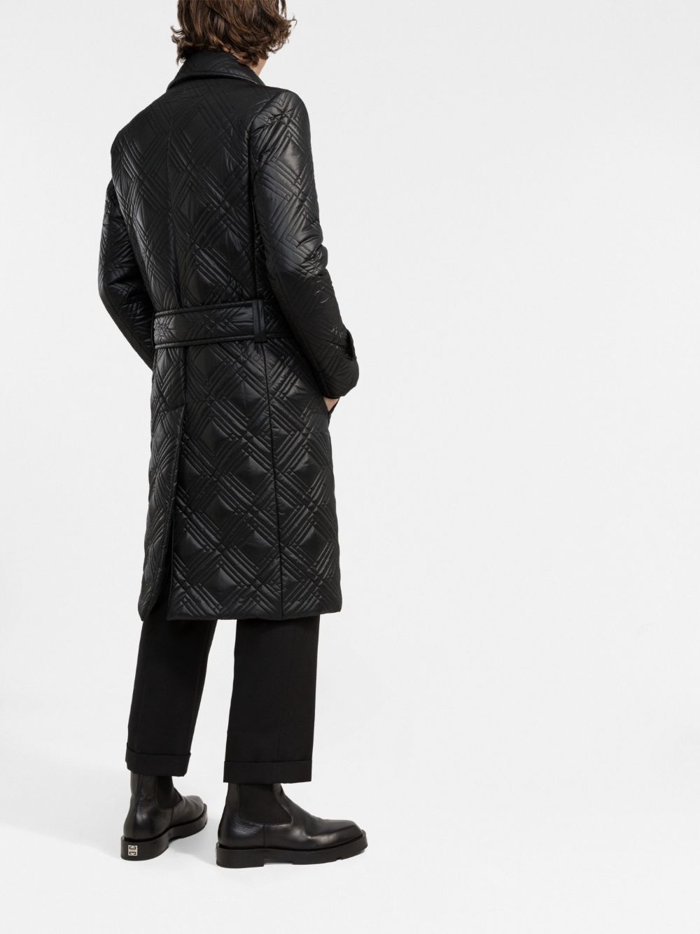 quilted wrap midi coat - 7