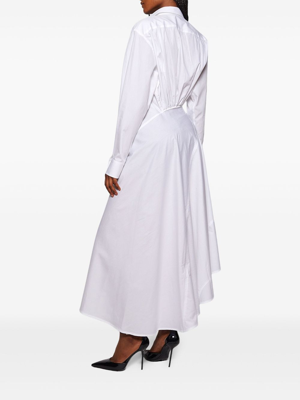 panelled asymmetrical shirt dress - 4
