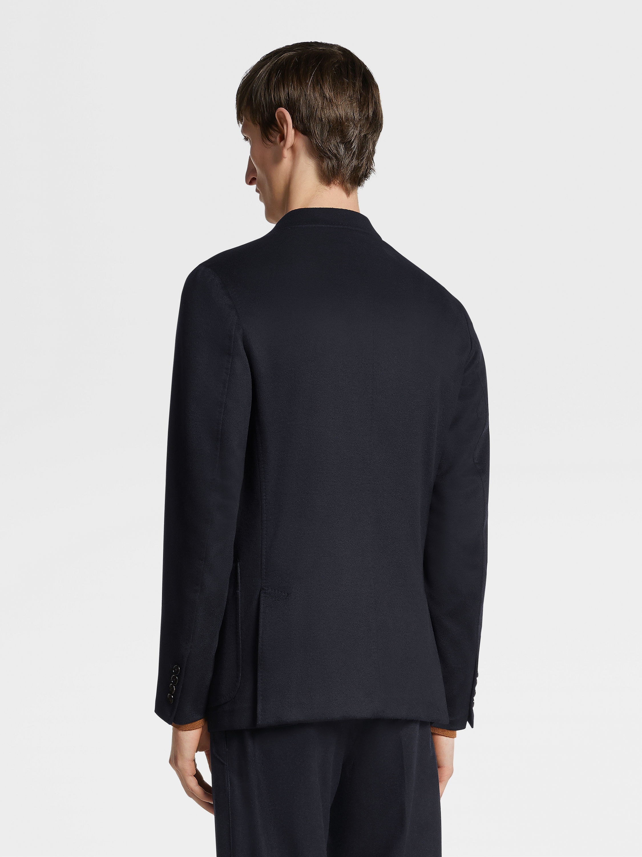 NAVY BLUE OASI CASHMERE SHIRT JACKET - 5