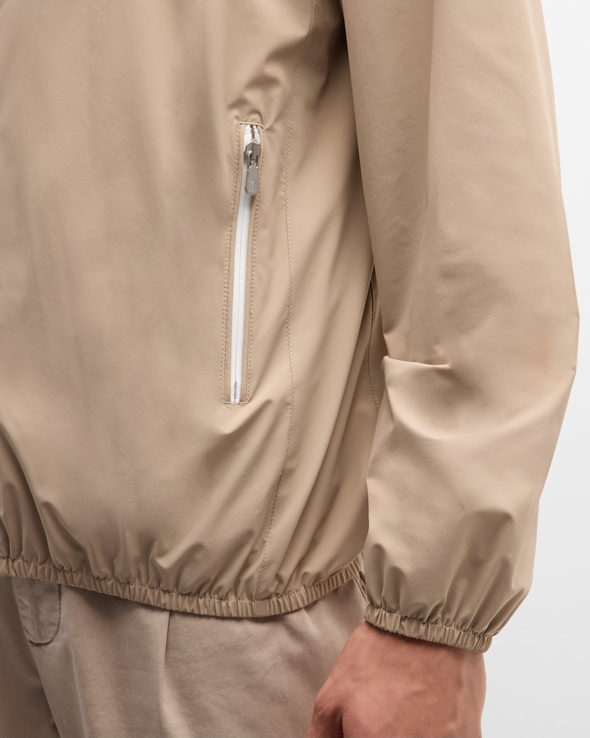 Men's Nylon Hooded Water-Resistant Jacket - 7