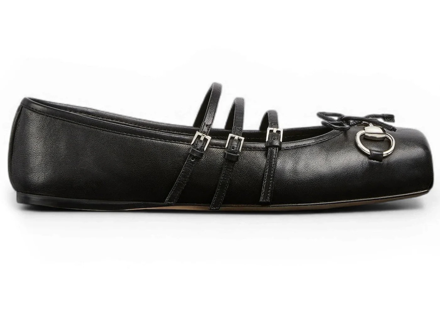 Gucci Horsebit Ballet Flat Black Leather (Women's) - 1