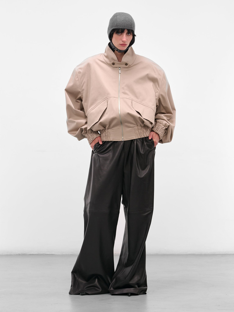 MAGDA BUTRYM Beige Oversized Highneck Crop Bomber outlook