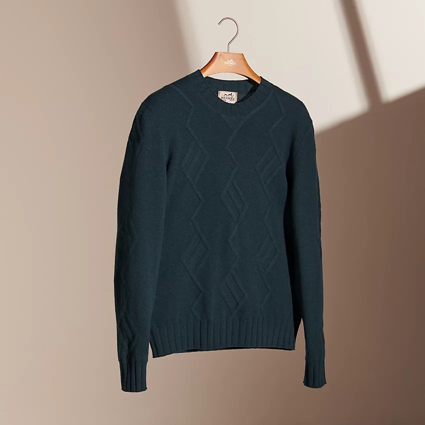 "Torsades geometriques" crewneck sweater - 4