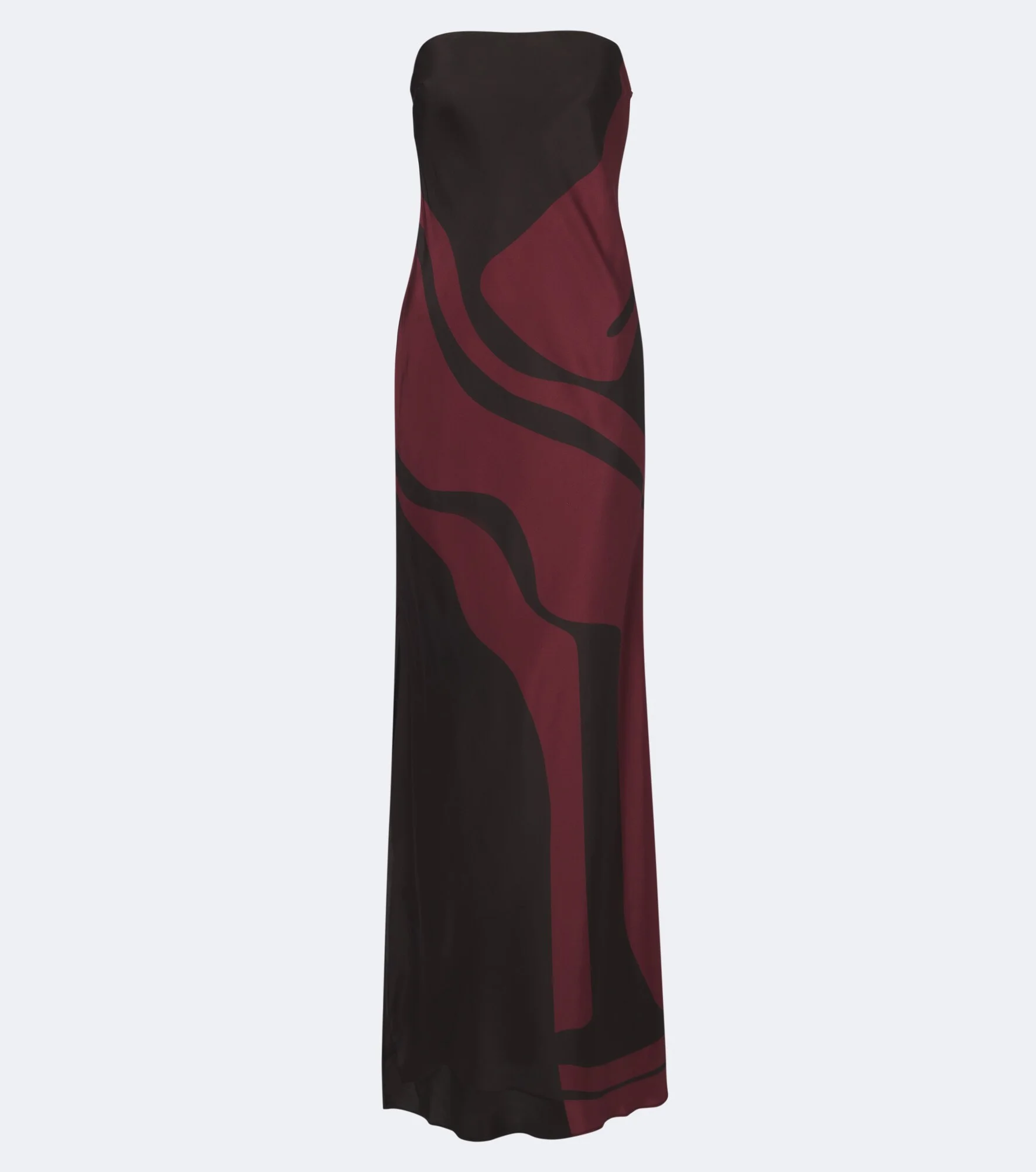 Printed silk satin maxi dress - 1