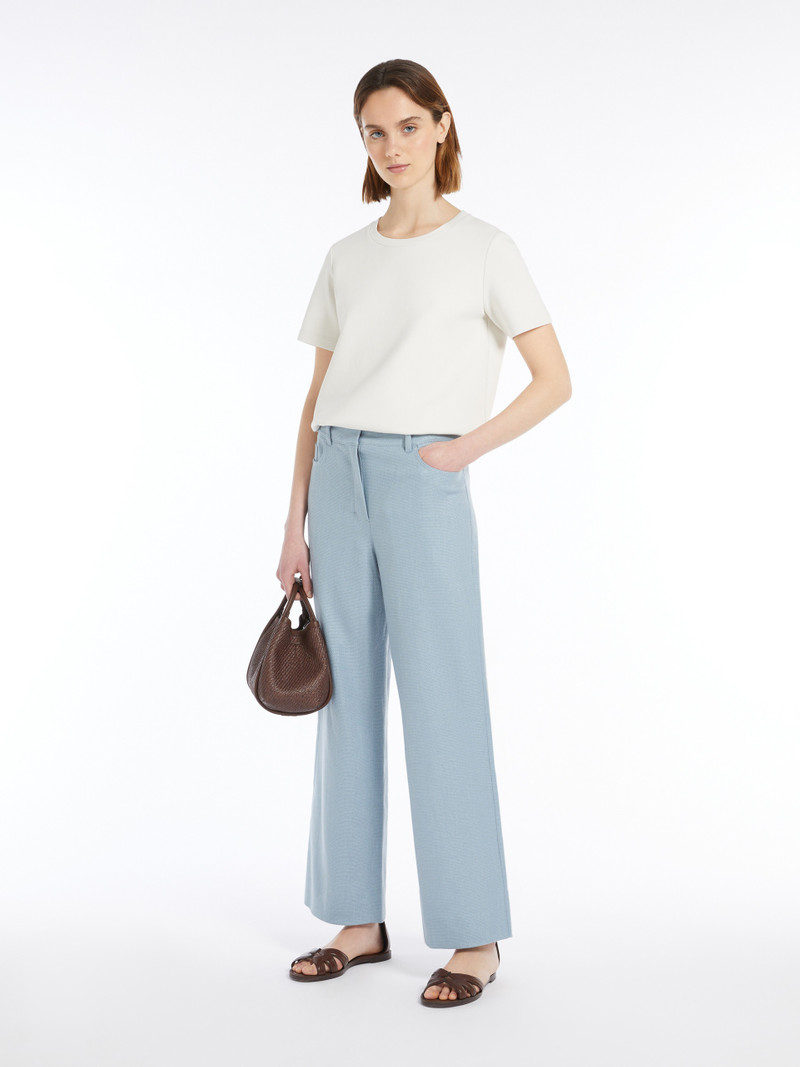 'S Max Mara VIRNA Wide-fit linen and cotton basketweave trousers outlook
