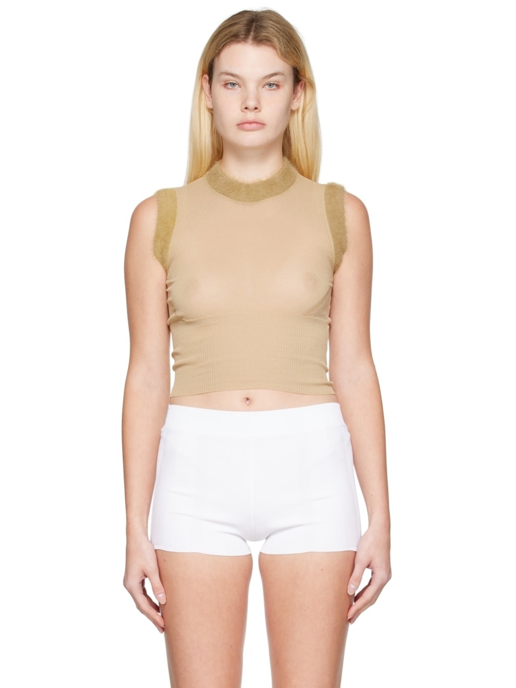 Beige 'La Maille Ascosu' Tank Top - 1