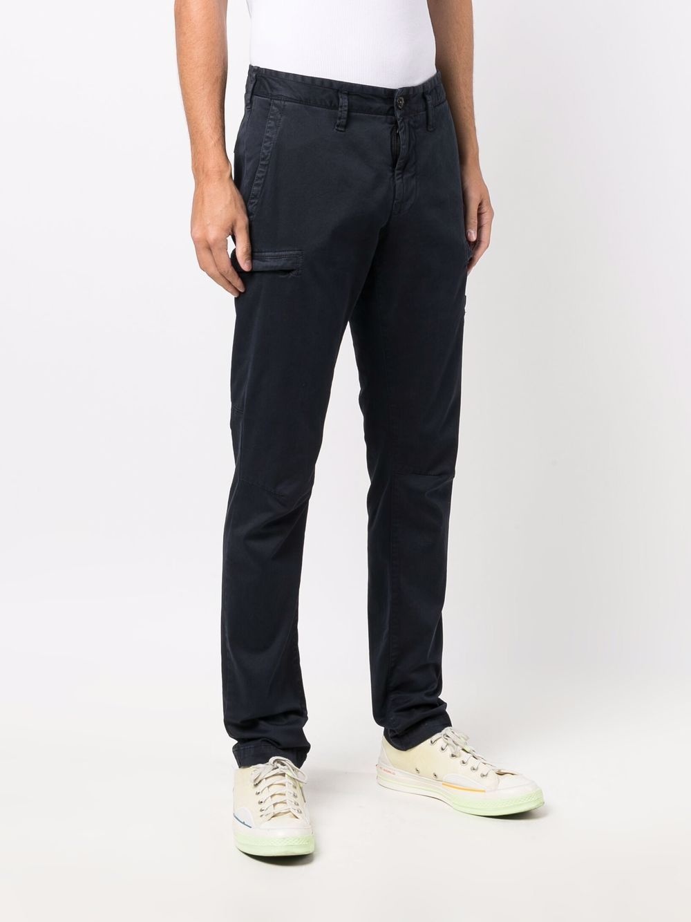 logo-patch slim-fit trousers - 3