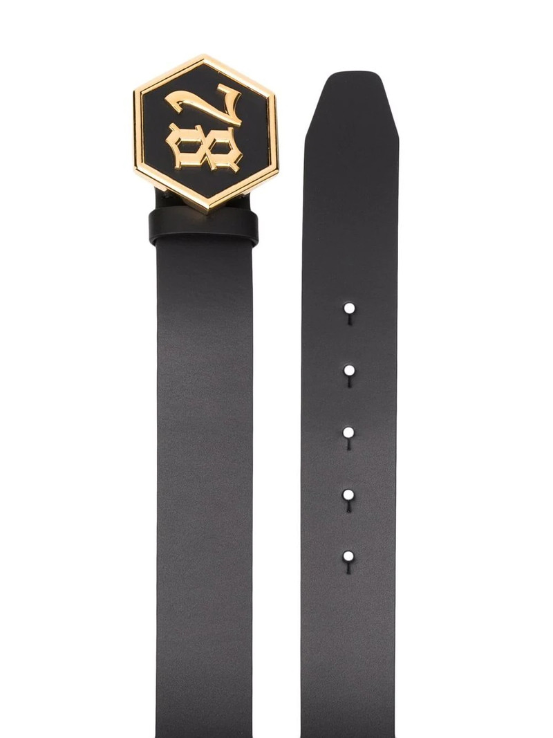 PHILIPP PLEIN gothic logo-buckle belt outlook