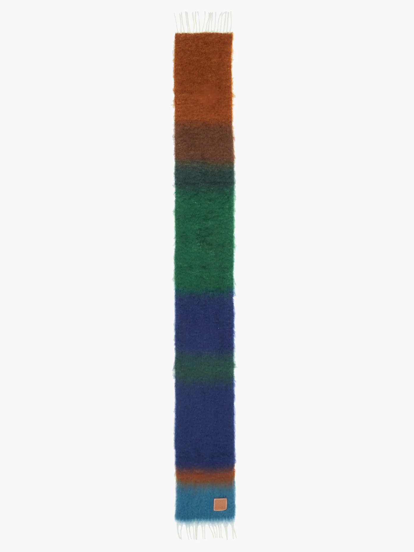 Logo-tab gradient fringed scarf - 4