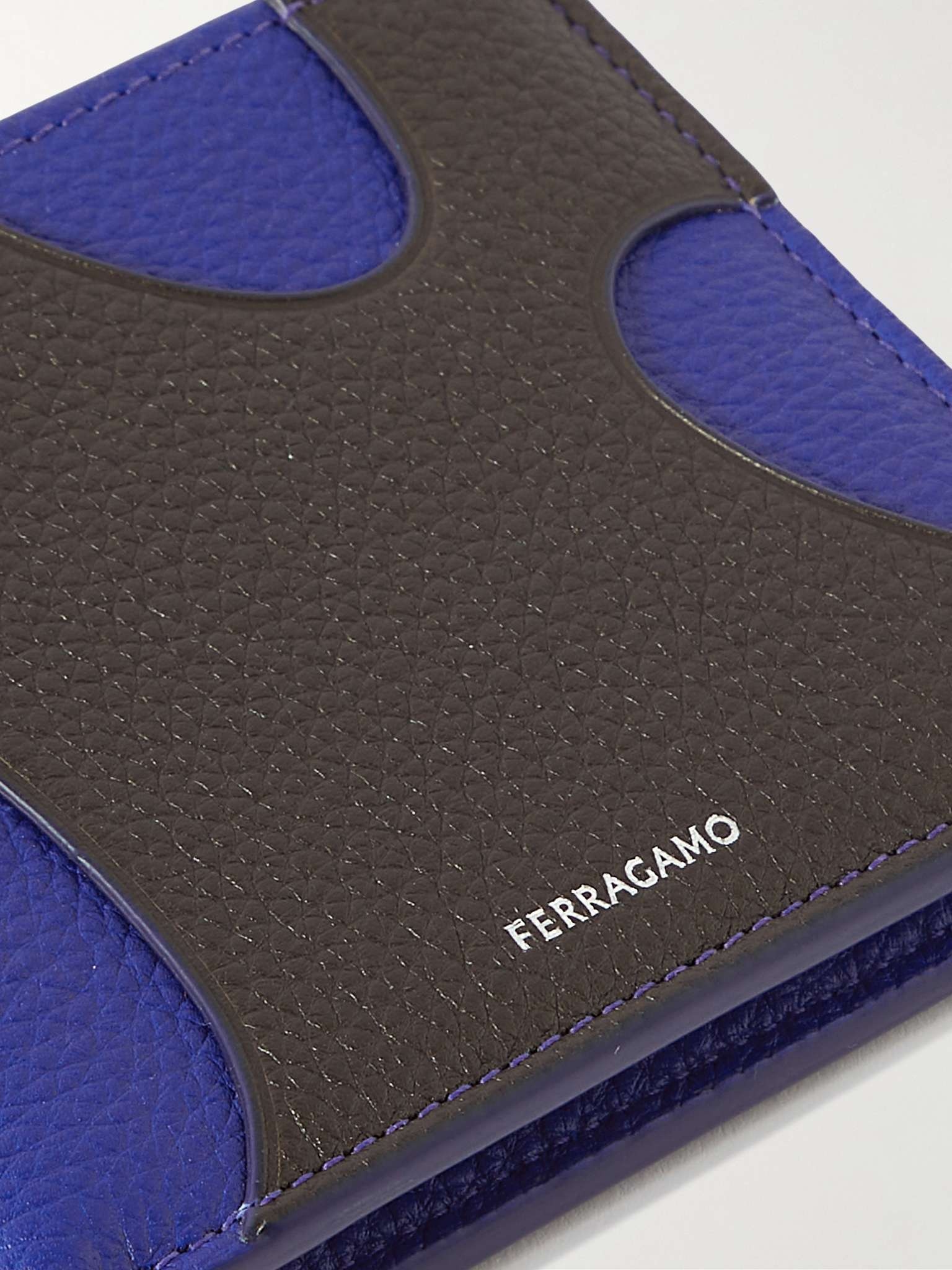 Logo-Print Paneled Full-Grain Leather Billfold Wallet - 4