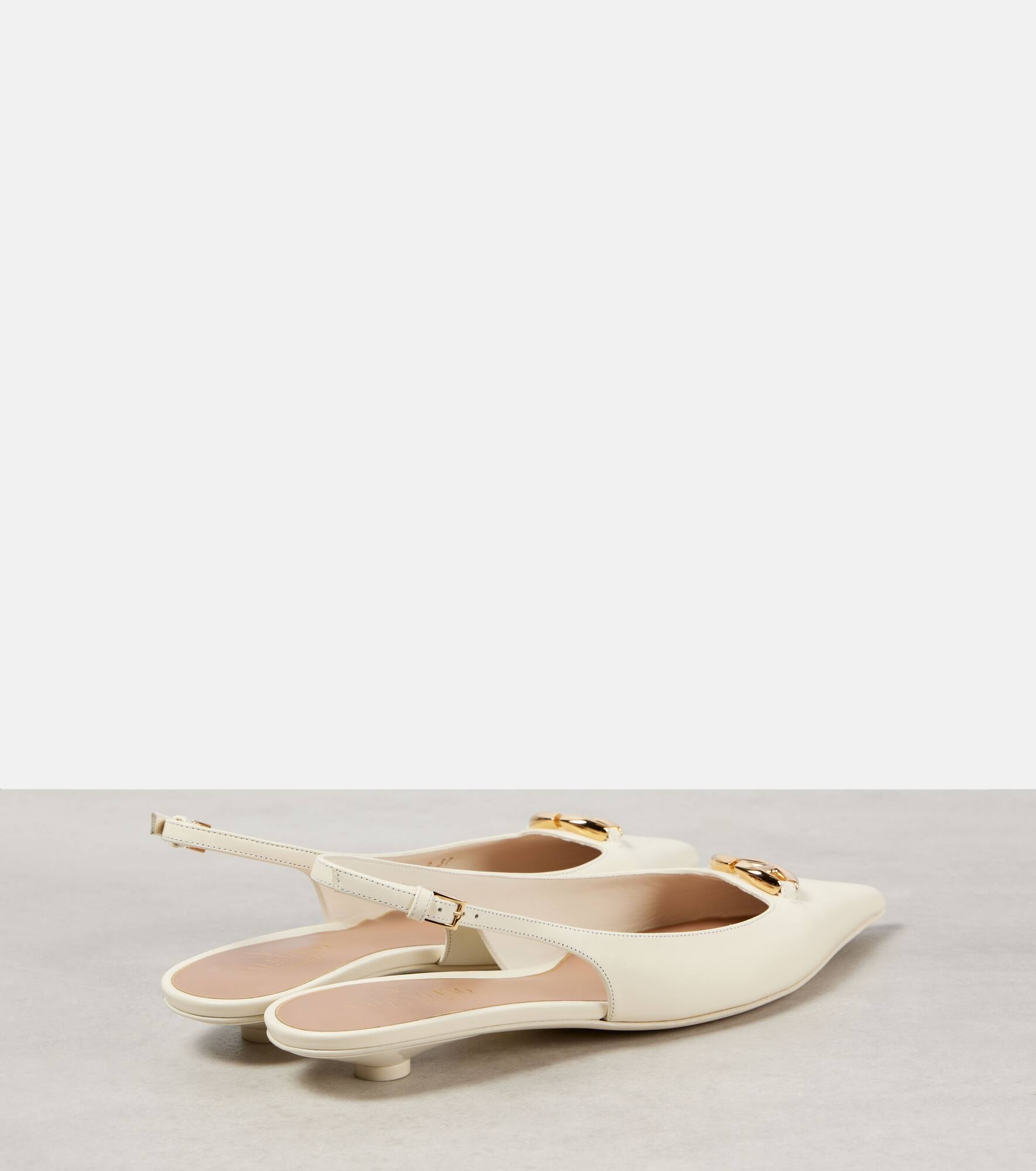 Vlogo embellished leather ballet flats - 3