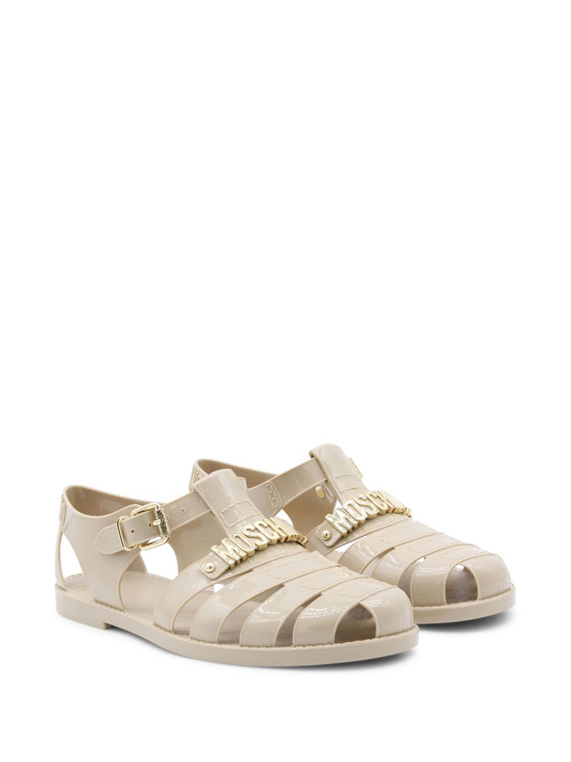 Moschino logo buckle sandals outlook