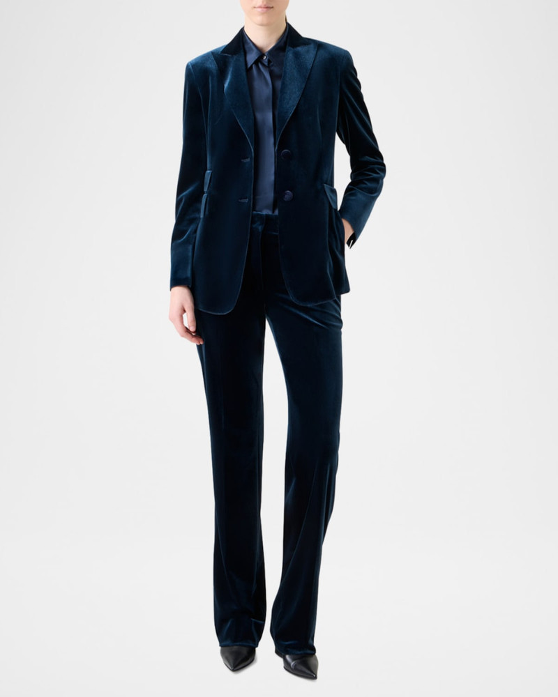 AKRIS Percival Techno Velvet Stretch Single-Breasted Jacket outlook