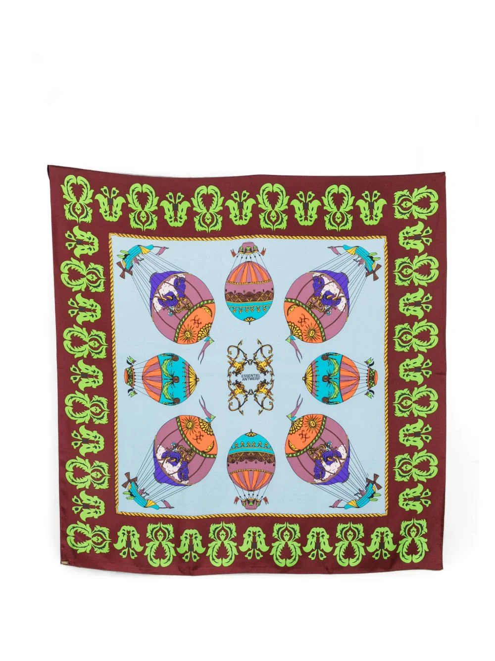 graphic-print silk scarf - 1