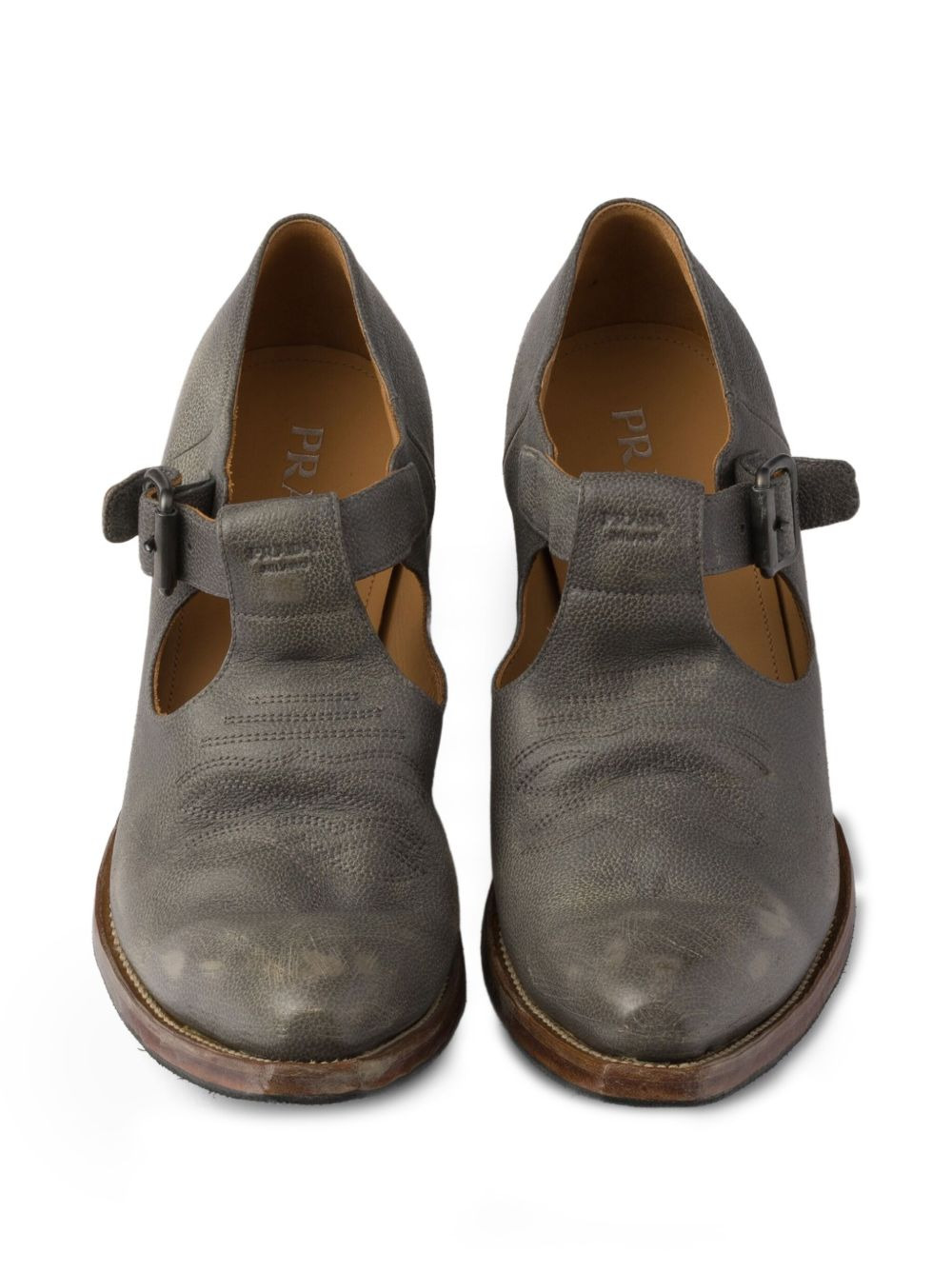 buckle-detail leather loafers - 4