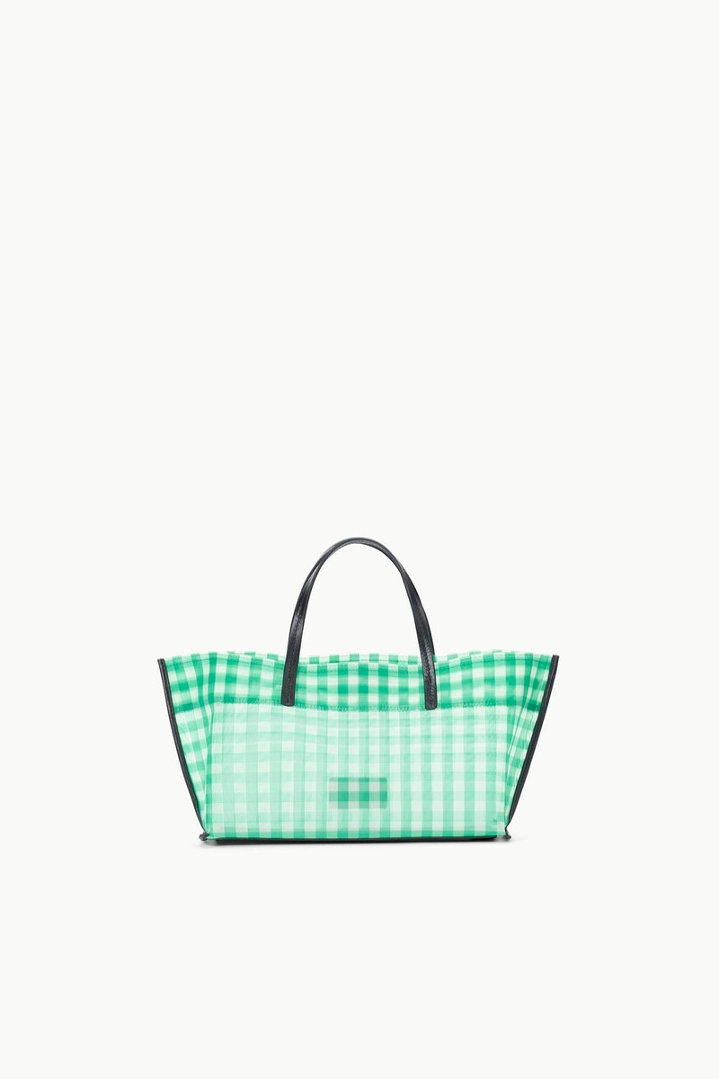 STAUD CHRISTOS MINI MESH TOTE JADE GINGHAM 1