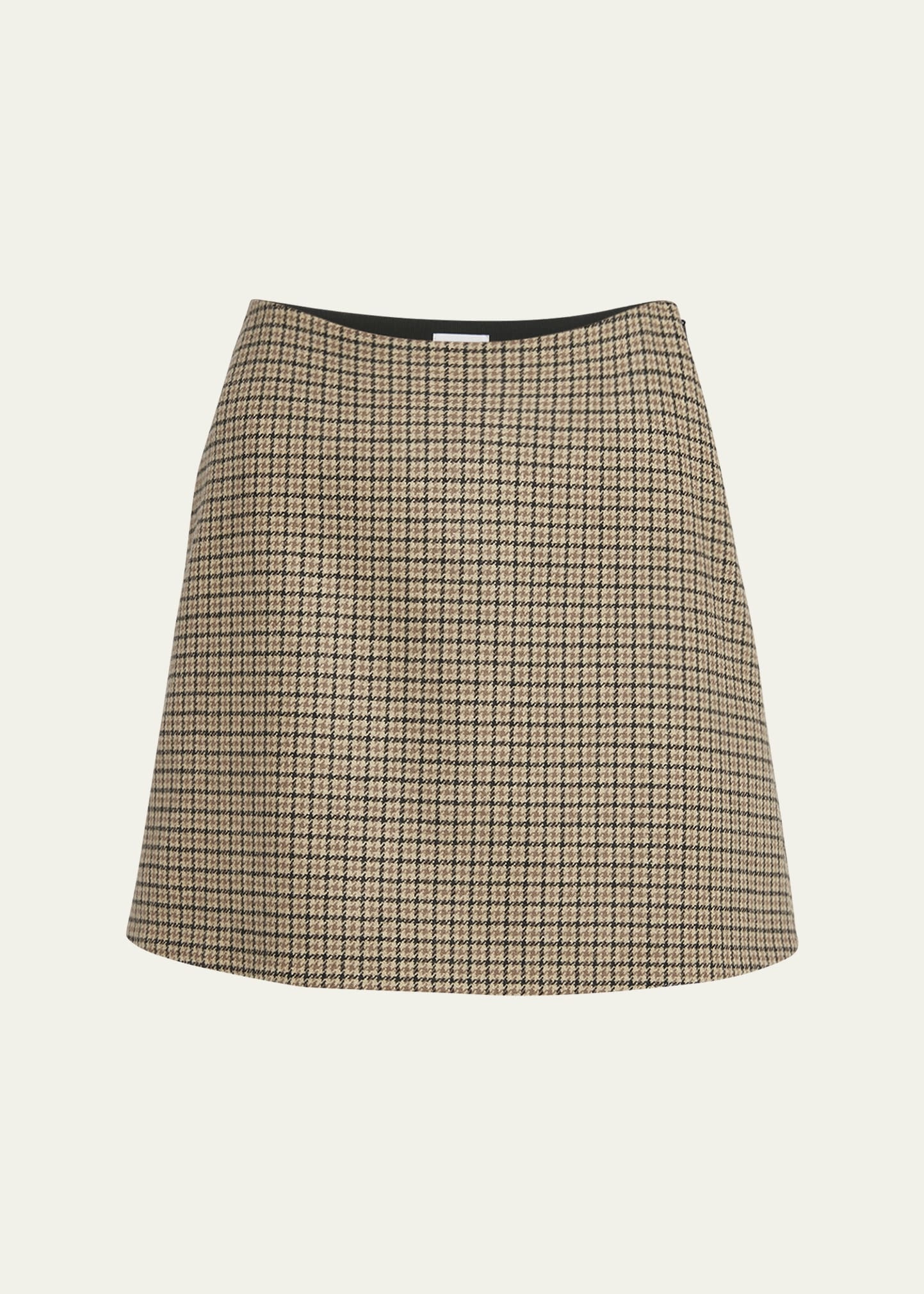 Houndstooth Plaid Mini Skirt - 1