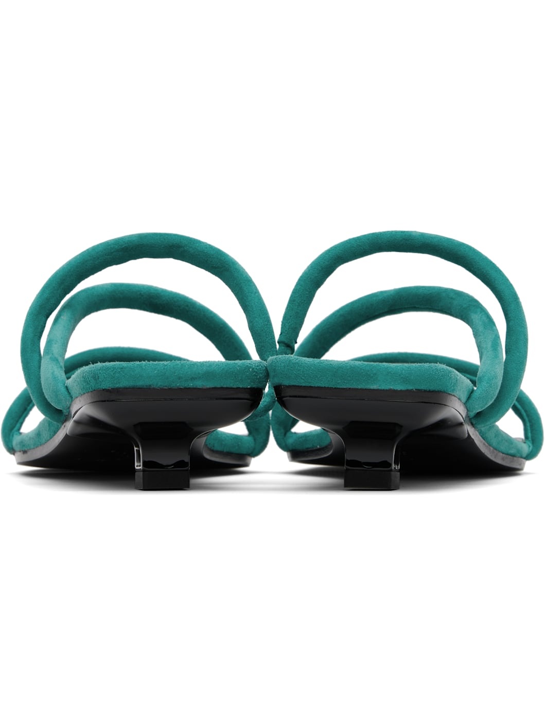 Green Morena Kid Suede Leather Heeled Sandals - 2