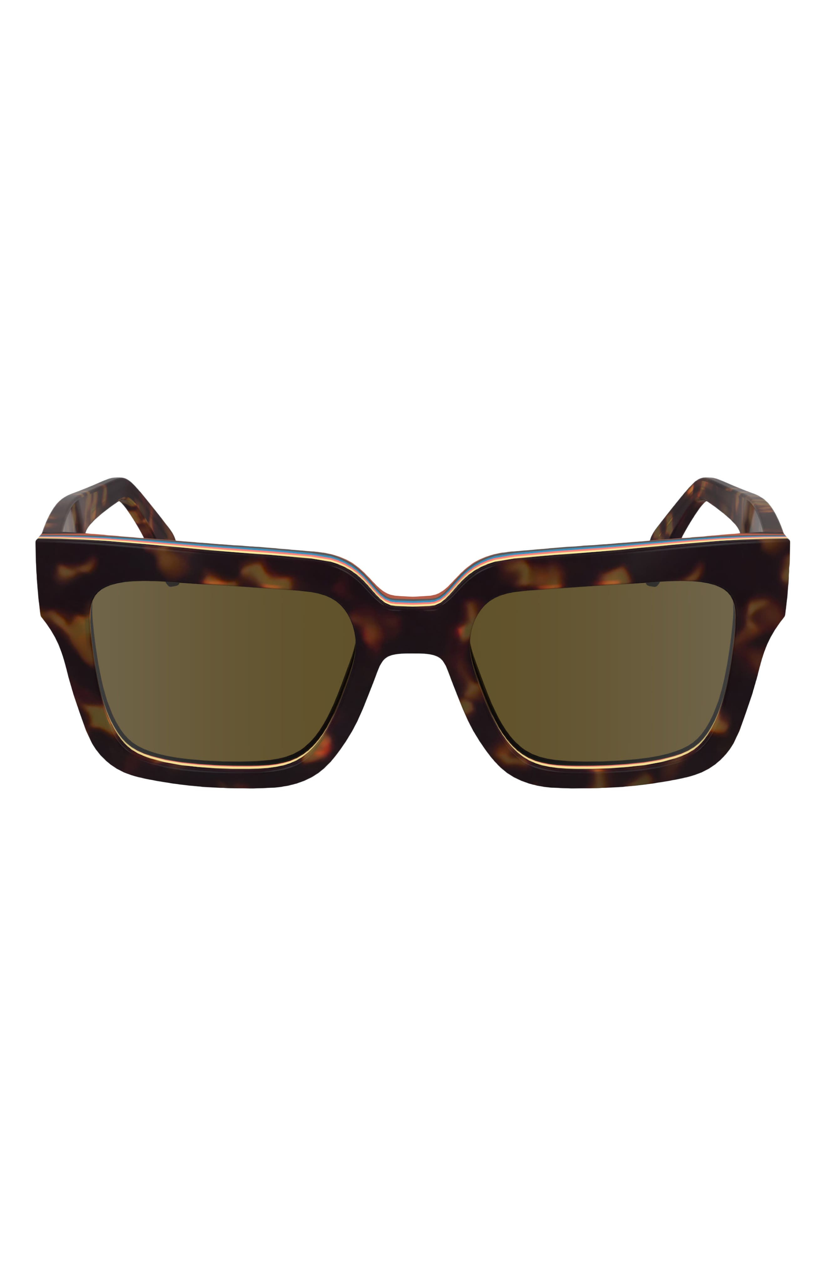 Paul Smith Kenton 52mm Rectangular Sunglasses in Havana Multi-Stripe at Nordstrom - 1