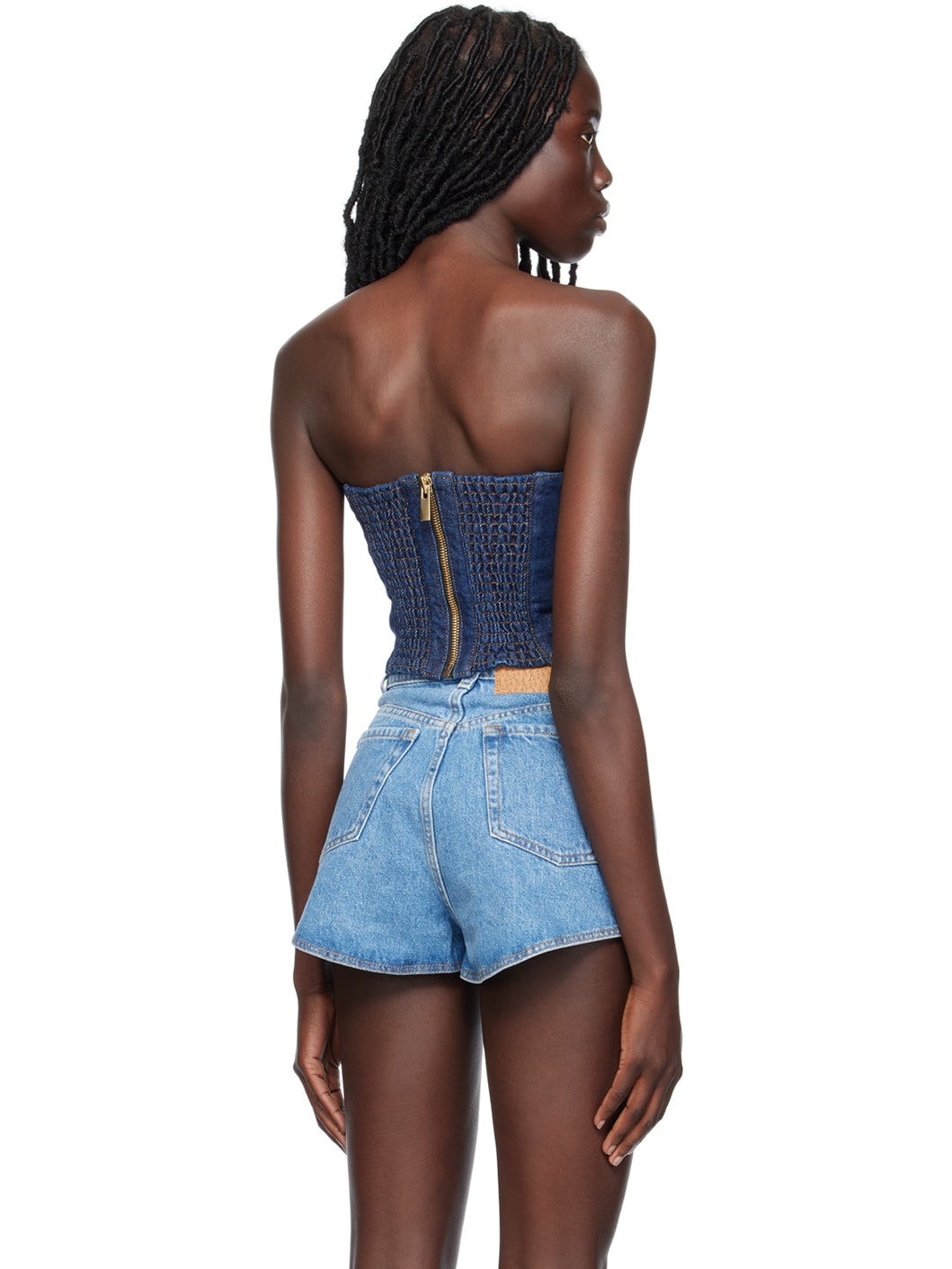 Navy Corset Denim Tank Top - 3