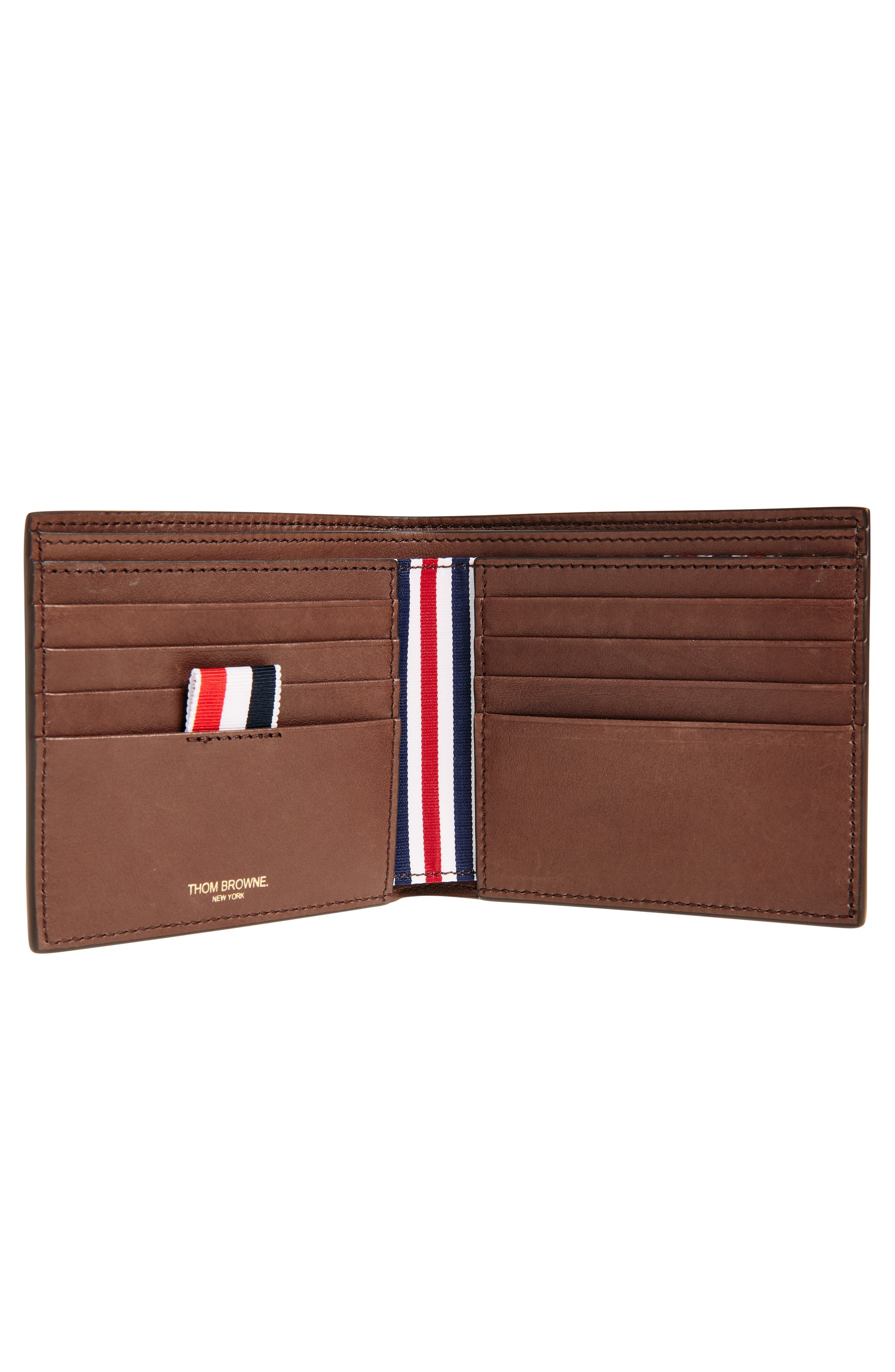 Thom Browne Full Grain Leather Bifold Wallet in Dark Brown at Nordstrom - 2