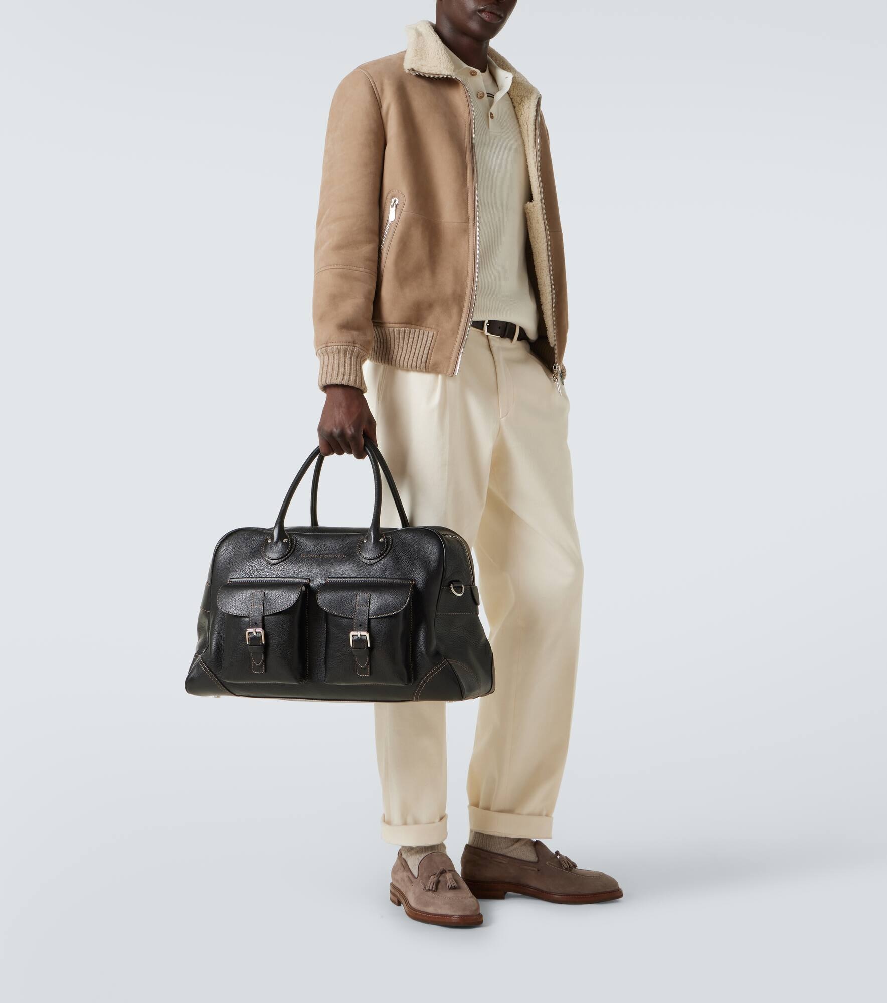 Leather duffel bag - 7