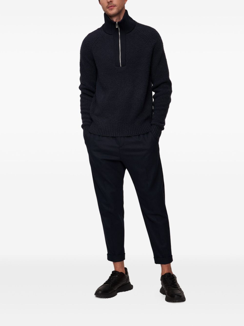 high-neck half-zip sweater - 2